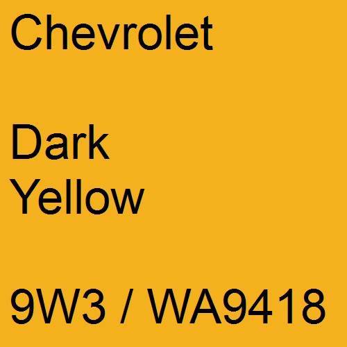 Chevrolet, Dark Yellow, 9W3 / WA9418.